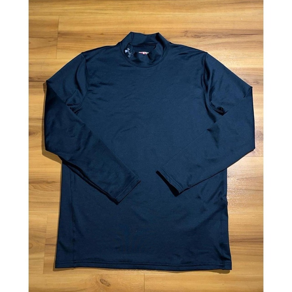 Mens Under Armour Fitted Mock Neck Performance Active Black Training Shirt